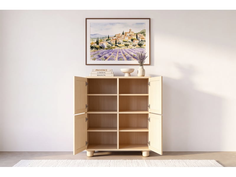  Calanque - commode 100 cm mélaminé chêne clair  - Conforama D
