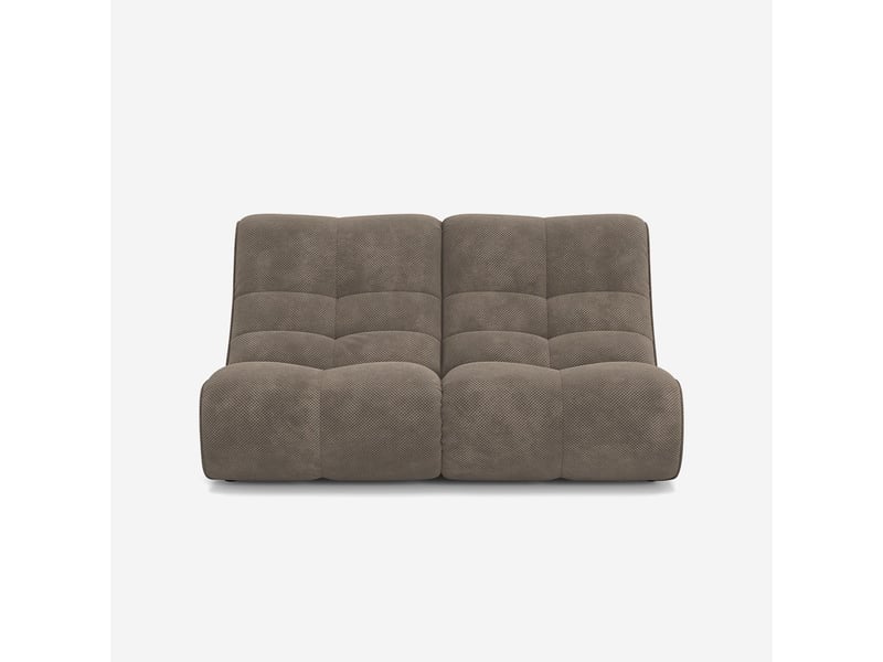 Canapé modulaire 2 places en velours doux design gardena - marron  - Conforama D