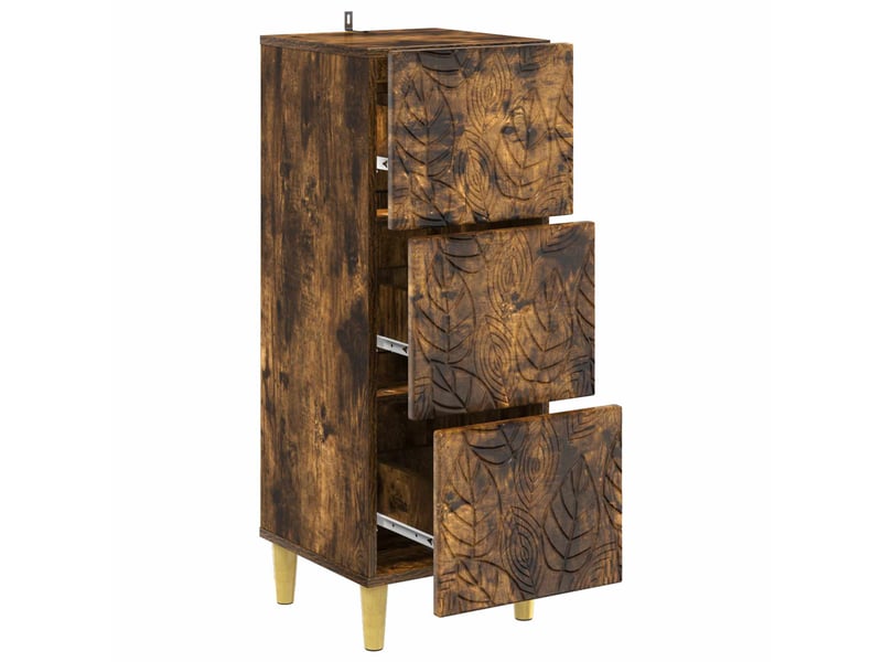  Armoire de rangement bureau, armoire à tiroirs chêne fumé 33 x 34,5 x 90 cm shl1343  - Conforama D