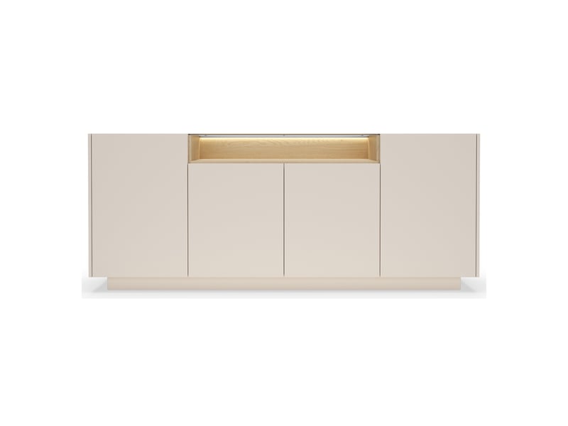  Buffet halefa, meuble 4 étagères, 103x40x83h cm beige Halefa - Conforama E