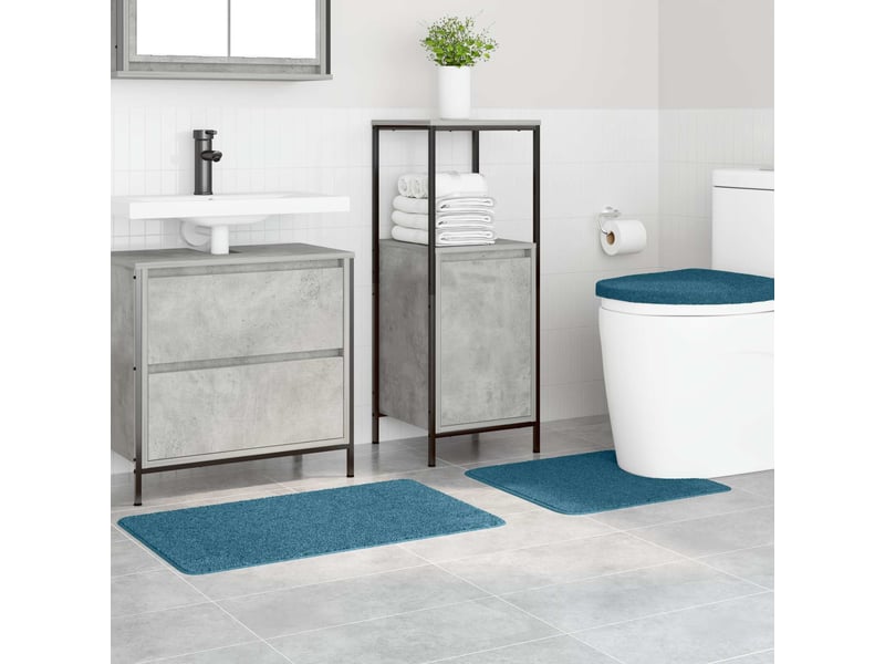  Ensemble de tapis de bain antidérapants 3 pc bleu 50 x 80 cm pp cf64750  - Conforama C