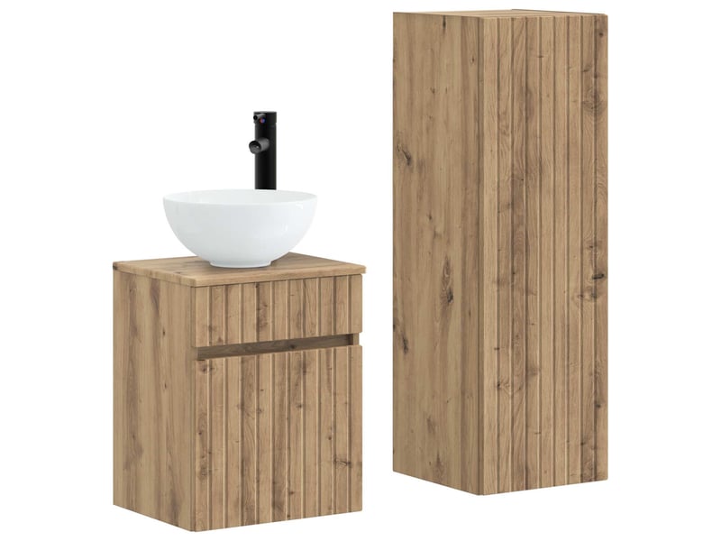  Ensemble de mobilier de salle de bain 2 pcs chêne artisanal shl8982  - Conforama B