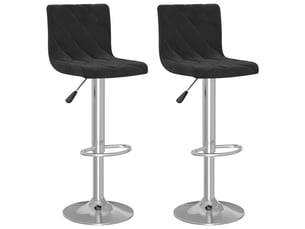 Lot de 2 tabouret de bar, chaise de bar noir velours shl26922