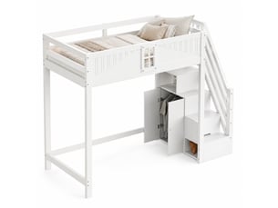Lit mezzanine 90x200 cm ULQENI   coloris blanc