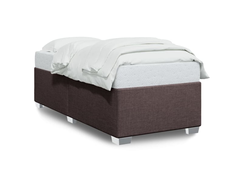  Lit simple- lit adulte -  cadre de lit sans matelas marron foncé 100x200 cm tissu  - Conforama A