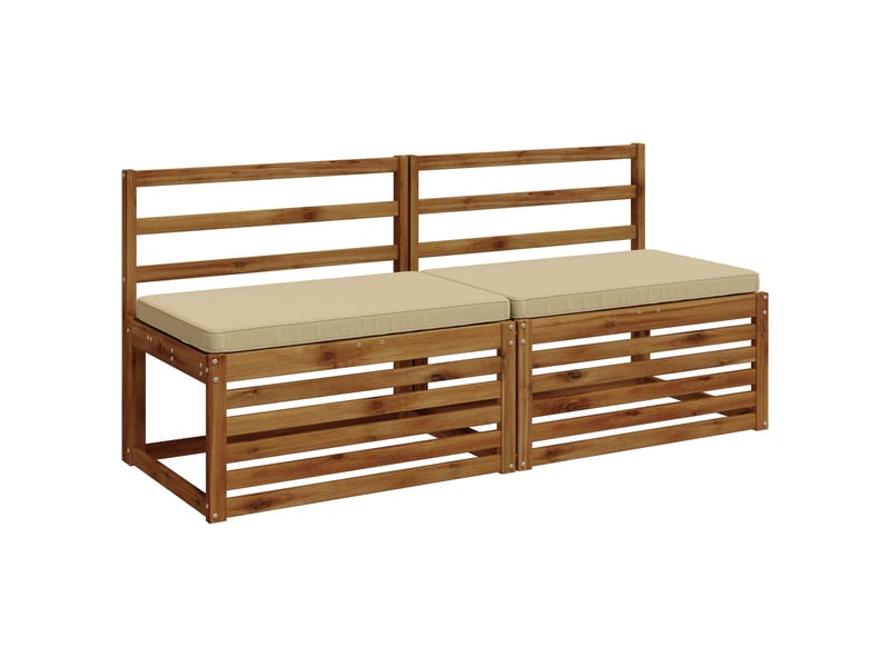 Lot de 2 coussins de banc, coussins d'assise vught 100 % polyester beige cf57796 - Conforama C