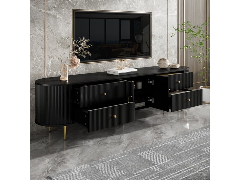 Meuble tv 180 cm avec rangement et passe-câbles evryae - Conforama C