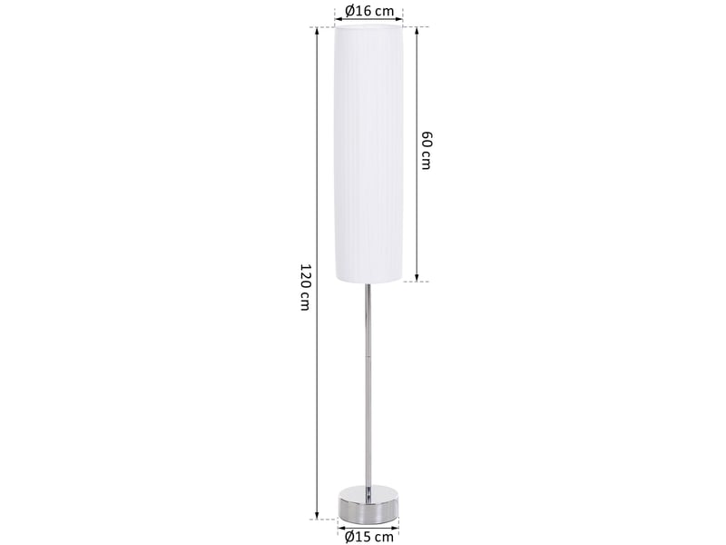 Lampadaire moderne pour chambre, bureau, salon (2 douilles e27) avec interrupteur et faible consommation d'énergie, base en acier inoxydable, 120 cm  - Conforama E