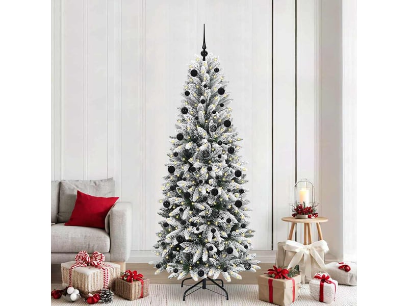  Sapin de noël artificiel, arbre de noël blanc 210 cm shl9991  - Conforama B