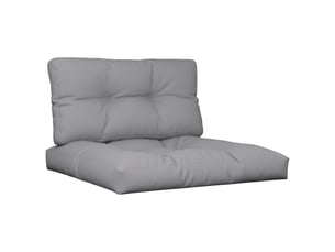 Lot de 2 coussins de palette, coussins de canapé gris tissu cf59533