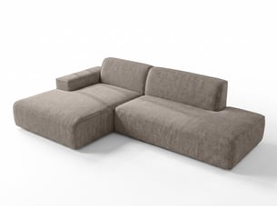 Canapé d'angle gauche fixe <strong>AX LIVING </strong> <strong>Didim Duo</strong> 5 places Tissu marron