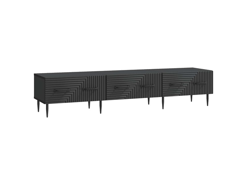  Meuble tv - banc tv - meuble de rangement avec tiroir noir 147 x 34,5 x 30 cm bois d'ingénierie  - Conforama A