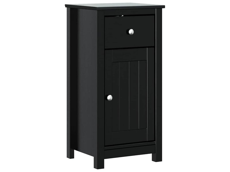  Ensembles de salle de bain, meubles de salle de bain 4 pcs berg noir bois de pin massif cf64783  - Conforama C