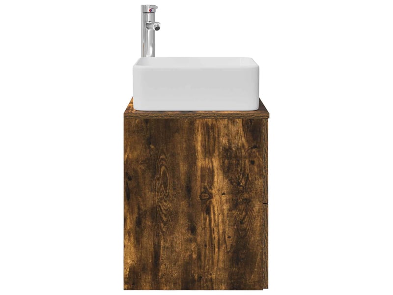  Vanité de lavabo mural, meuble de rangement chêne fumé 49.5x41x63 cm shl8926  - Conforama D