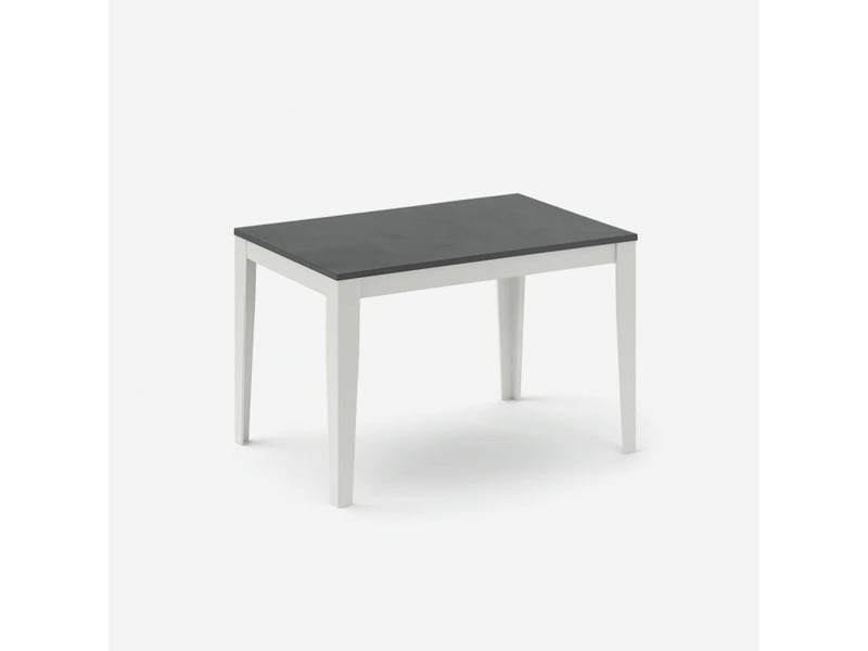  Table extensible en mélaminé avec piètement blanc 130290x80 moon - gris  - Conforama A