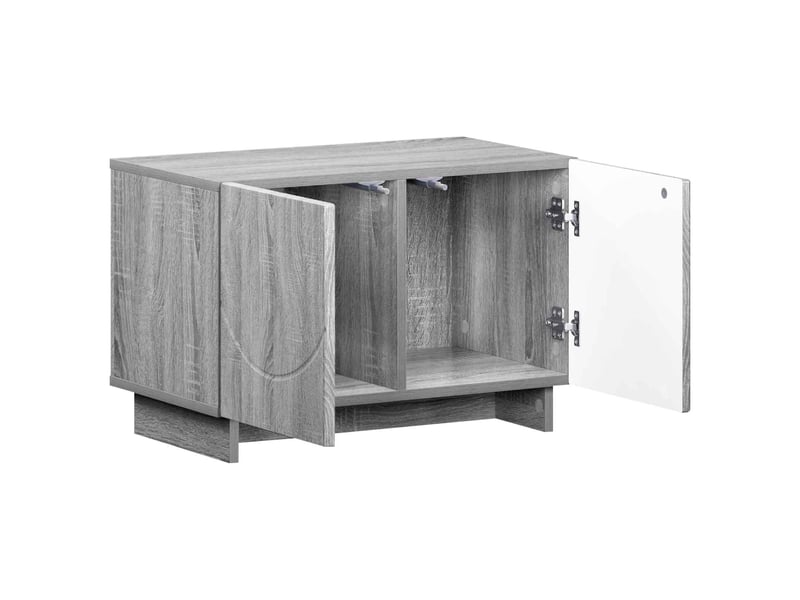  Meuble tv moderne, banc tv 60x34.5x40 cm sonoma gris bois d'ingénierie shl39038  - Conforama C