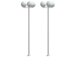 Lot de 2 lampadaires d'extérieur 16 x 16 x 215 cm éclairage polyvalent jardin finition brillante en acier inoxydable argenté 02_0056638