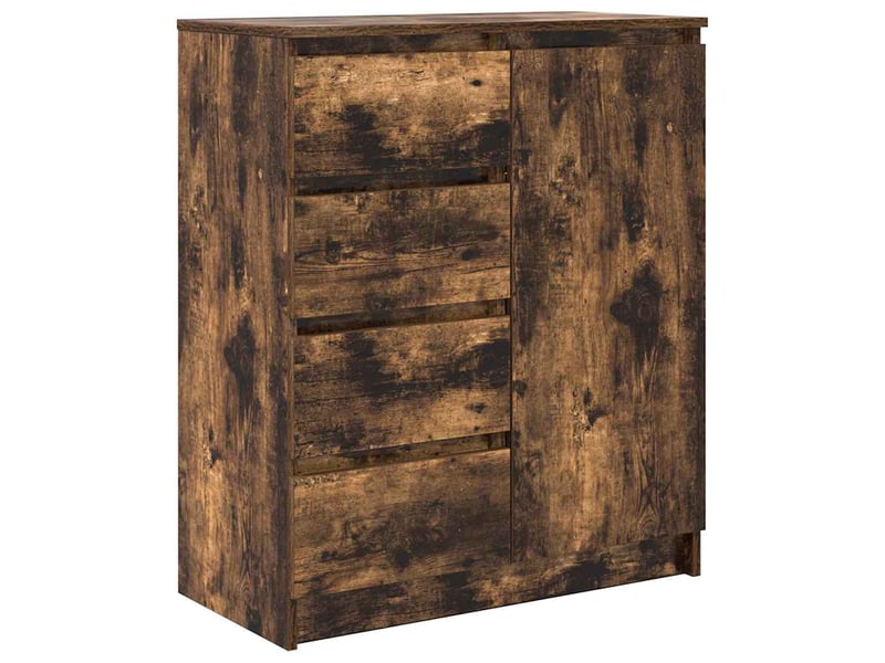  Buffet - bahut - meuble de rangement avec tiroirs chêne fumé 71x35x84 cm bois d'ingénierie  - Conforama A