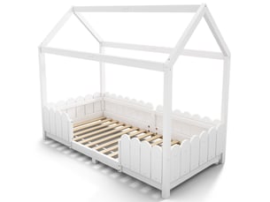 Lit cabane 90x200 cm SOGEU coloris blanc