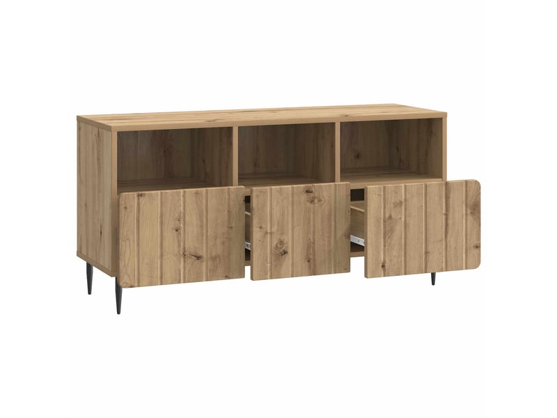  Meuble tv - banc tv - meuble de rangement 102 x 34,5 x 50 cm chêne artisanal bois d'ingénierie  - Conforama D