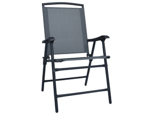Lot de 2 chaise de jardin pliables | chaise d'extérieur textilène gris