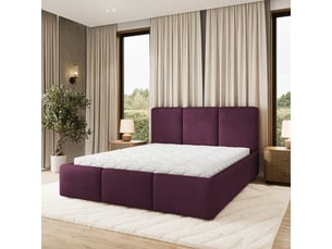 Lit coffre 180x200 cm <strong>MASSENO</strong> <strong></strong> coloris rouge