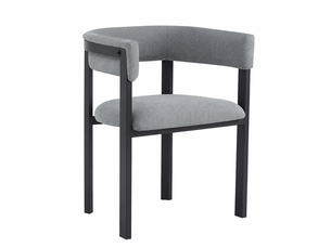 Lot de 6 chaises de salle à manger en tissu chenille gris