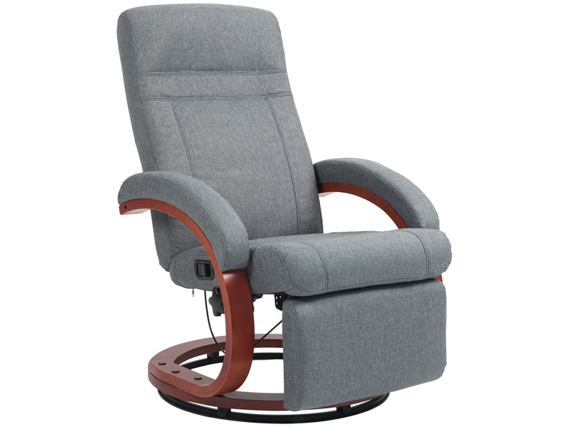 Fauteuil relax électrique pivotant,avec repose-pieds,polyester,gris - Conforama A