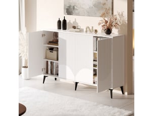 Buffet 4 porte(s) 0 tiroir(s) <strong></strong> <strong></strong> - 160 cm coloris blanc