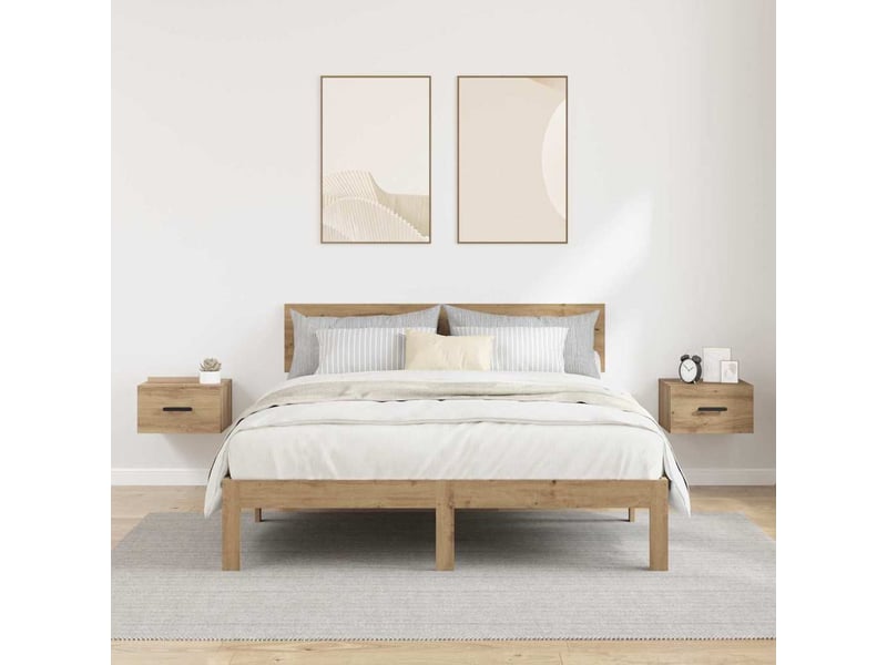 Lot de 2 table de chevet chambre 35 x 35 x 20 cm bois d'ingénierie shl2016 - Conforama D