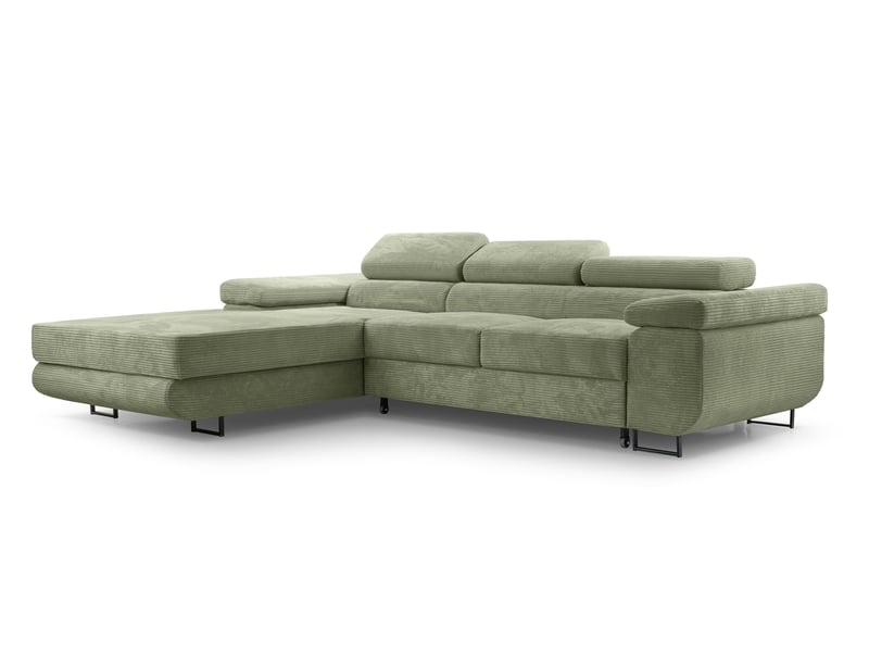  Canapé d’angle en velours côtelé arborio 280 cm vert sauge g Arborio - Conforama A