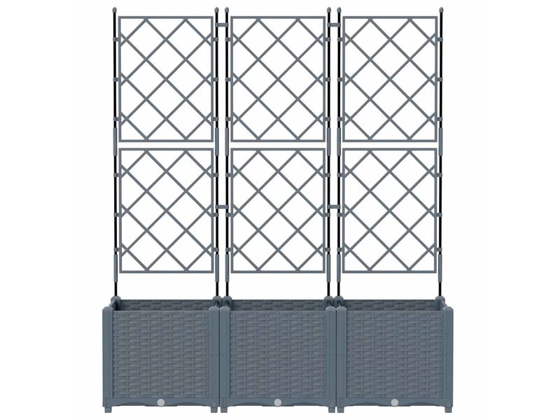  Jardinière - cache-pot de jardin 3 pcs gris clair 120 x 40 x 143 cm pp  - Conforama E