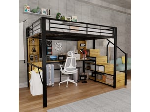 Lit mezzanine 140x200 cm <strong></strong> <strong>Radiant Stride</strong> coloris noir