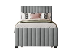 Lit gigogne 90x190 cm <strong></strong>  <strong></strong> coloris gris