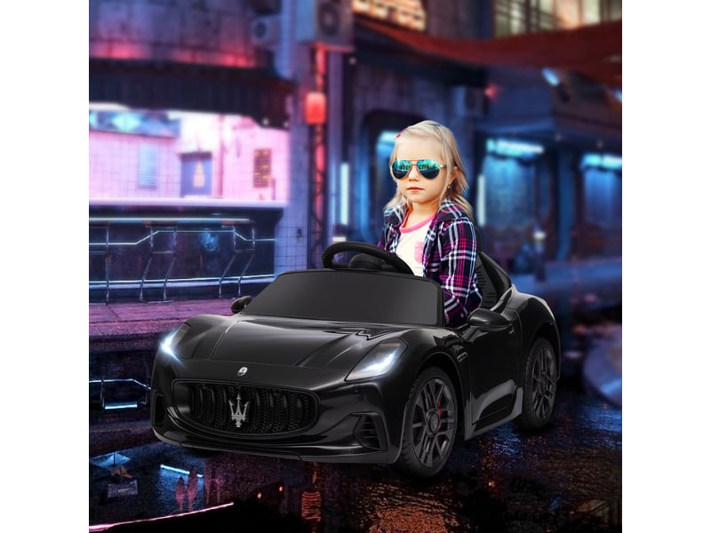  Voiture électrique pour enfants sous licence maserati gran turismo folgore, 12v avec télécommande, de 3 à 5 ans, noir  - Conforama C