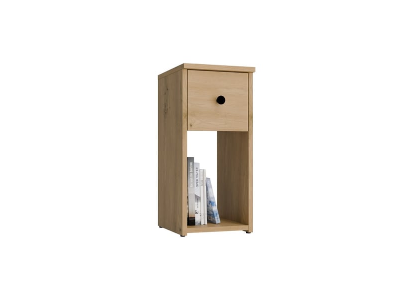 Tomi 25 1s - table de chevet - 1 tiroir, 1 étagère - 25x55x30 cm - chêne artisan  - Conforama D