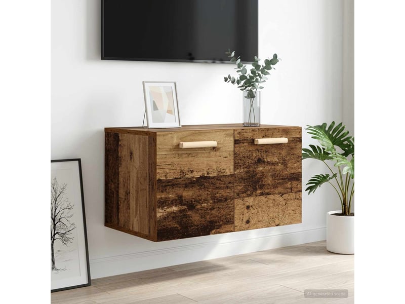  Meuble mural, meuble de rangement salon bois ancien 60 x 36,5 x 35 cm bois d'ingénierie  - Conforama B