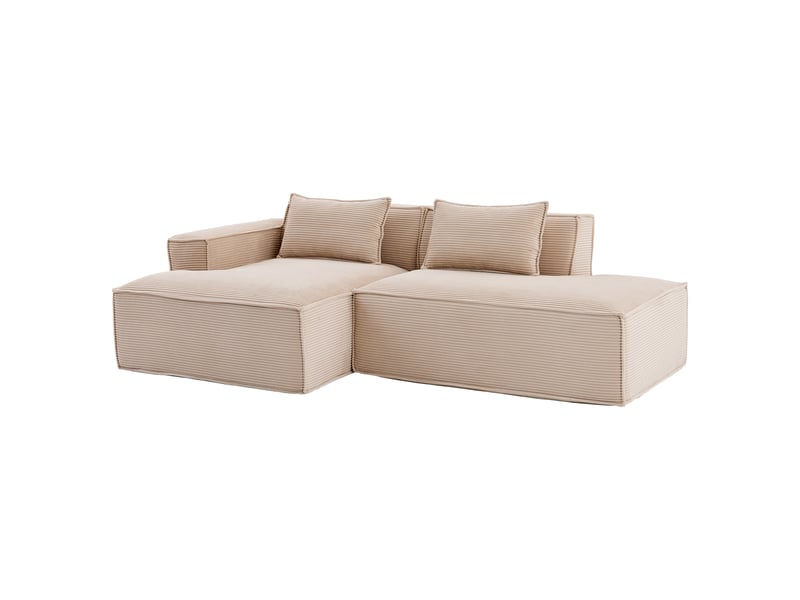 Canapé 3 places en tissu avec 2 coussins, assise ressorts ensachés et mousse haute densité, design épuré - Conforama A