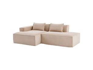 Canapé d'angle réversible convertible <strong>SAPGAKS</strong> <strong></strong> 3 places Coton / Polyester marron