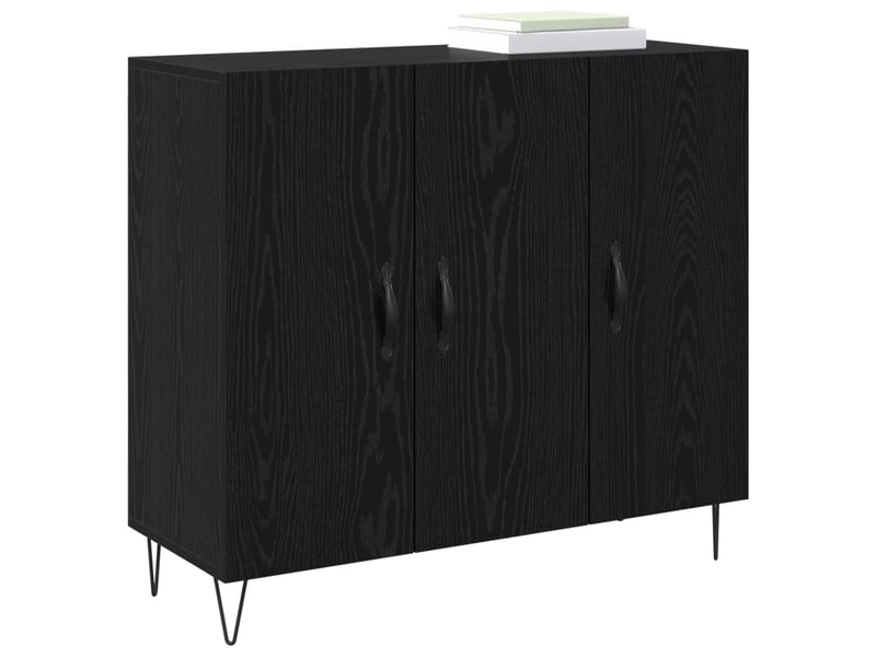  Buffet - bahut - meuble de rangement chêne noir 90 x 32,5 x 80 cm bois d'ingénierie  - Conforama C