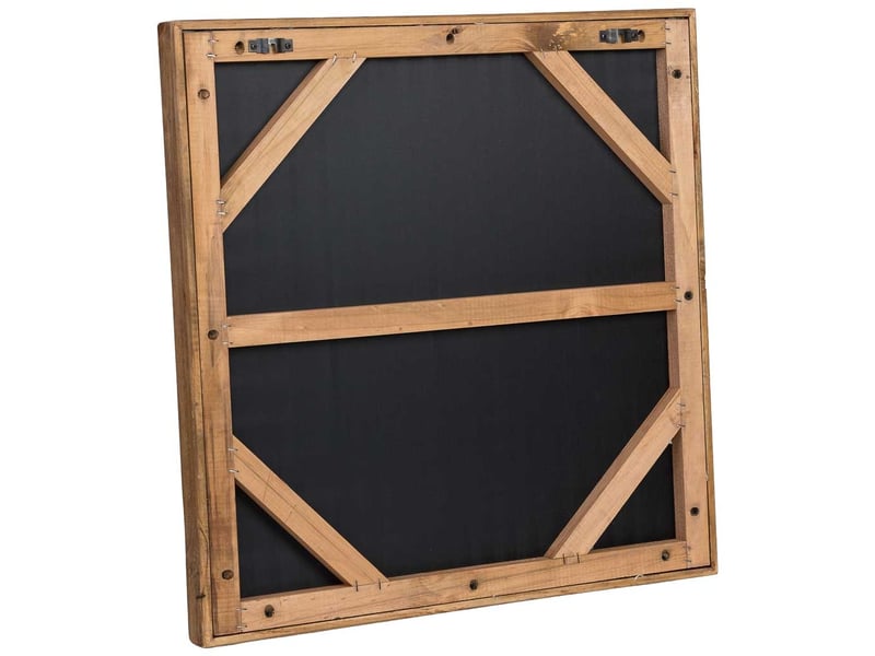 Tableau en bois recyclé fait main relief noir et brun 62x4x62 cm h - Conforama D