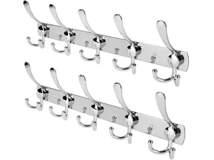 Paquet de 2) porte-manteau, chapeau en acier inoxydable crochet à vêtements arrière en alliage d'aluminium fixé au mur pour salle de bain, gris - nw002264