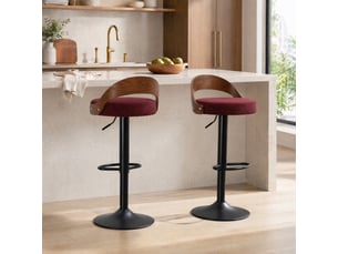 tabouret de bar assise réglable en hauteur  <strong>STILVORA</strong>  - rouge hauteur d'assise 62 cm vendu Par paire