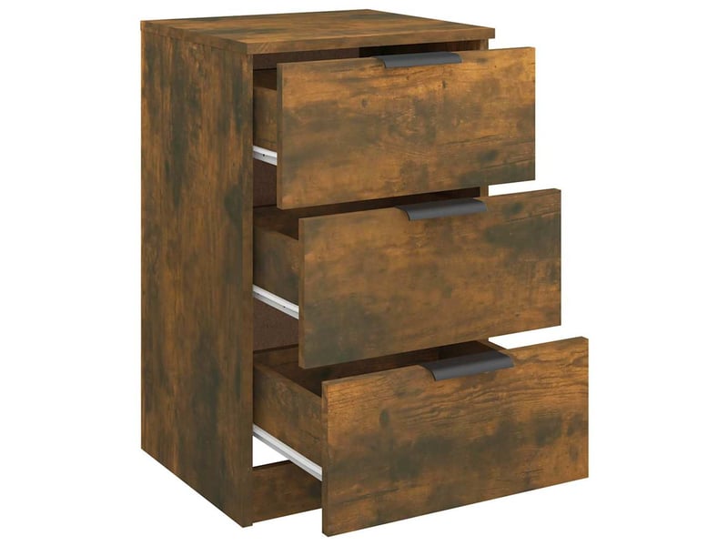  Lot de 2 tables de chevet - cabinet de chevet - table de nuit chêne fumé 40x36x65 cm  - Conforama E