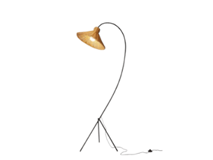 Lampadaire en rotin tressé – sans ampoule