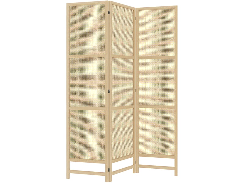  Paravent intérieur 3 panneaux 135 x 180 cm – naturel – pliable, séparation d’espace et intimité visuelle  - Conforama A