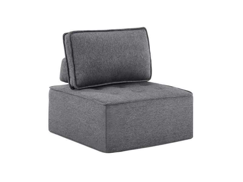  Canapé 1 place moderne 81x81x80 cm compact pour petits espaces gain de place confort ultra-doux lin gris foncé  - Conforama A