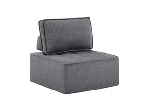 Canapé droit fixe OKWISH 1 place Tissu gris