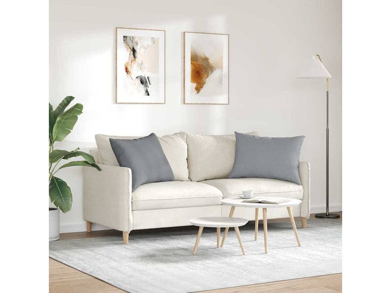  Lot de 2 coussins de canapé, coussins décoratifs tissu gris clair 70 x 50 cm cf58847  - Conforama D