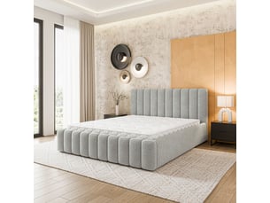 Lit coffre 160x200 cm <strong>MASSENO</strong> <strong></strong> coloris gris